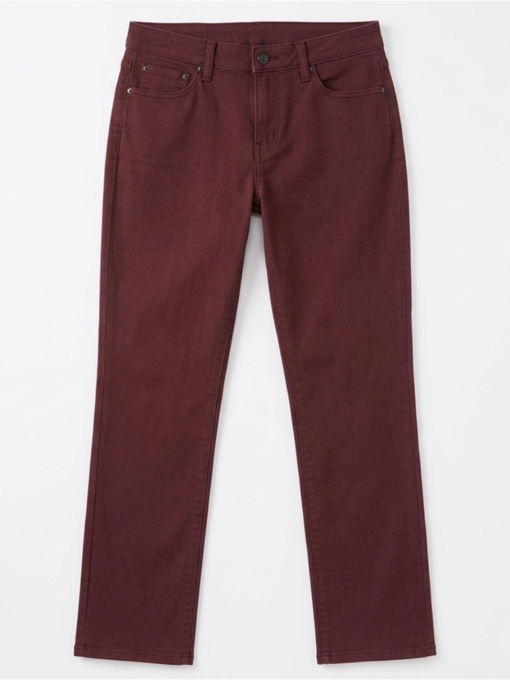 NYDJ Marilyn Straight Jeans in a burgundy/deep cherry shade. Size 12